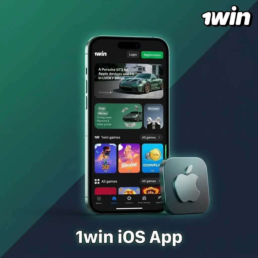 1win iOS app interface displayed on iPhone and iPad showing betting and casino features for mobile users