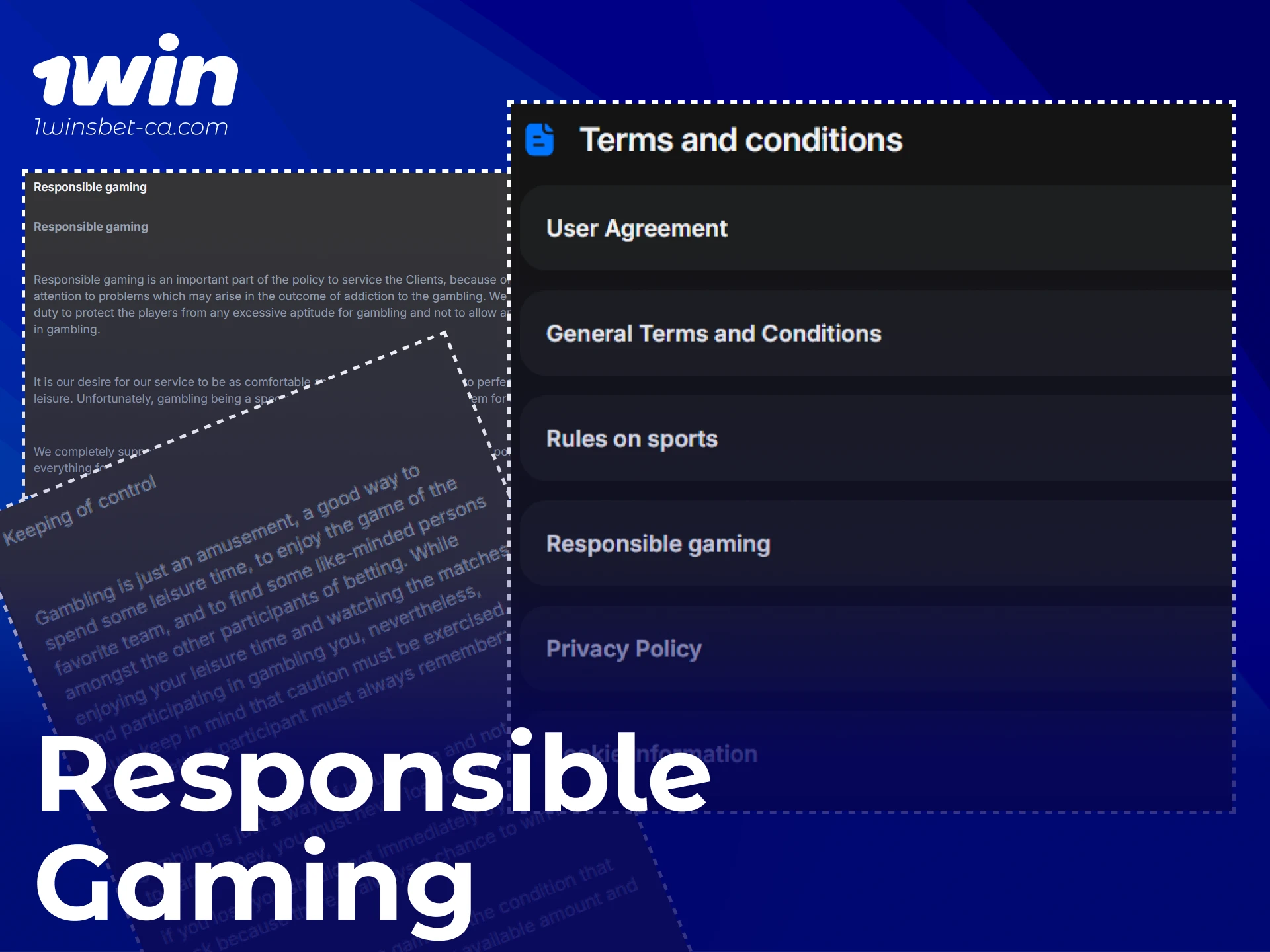 Practice 1win responsible gaming while enjoying sports betting and online casino titles.