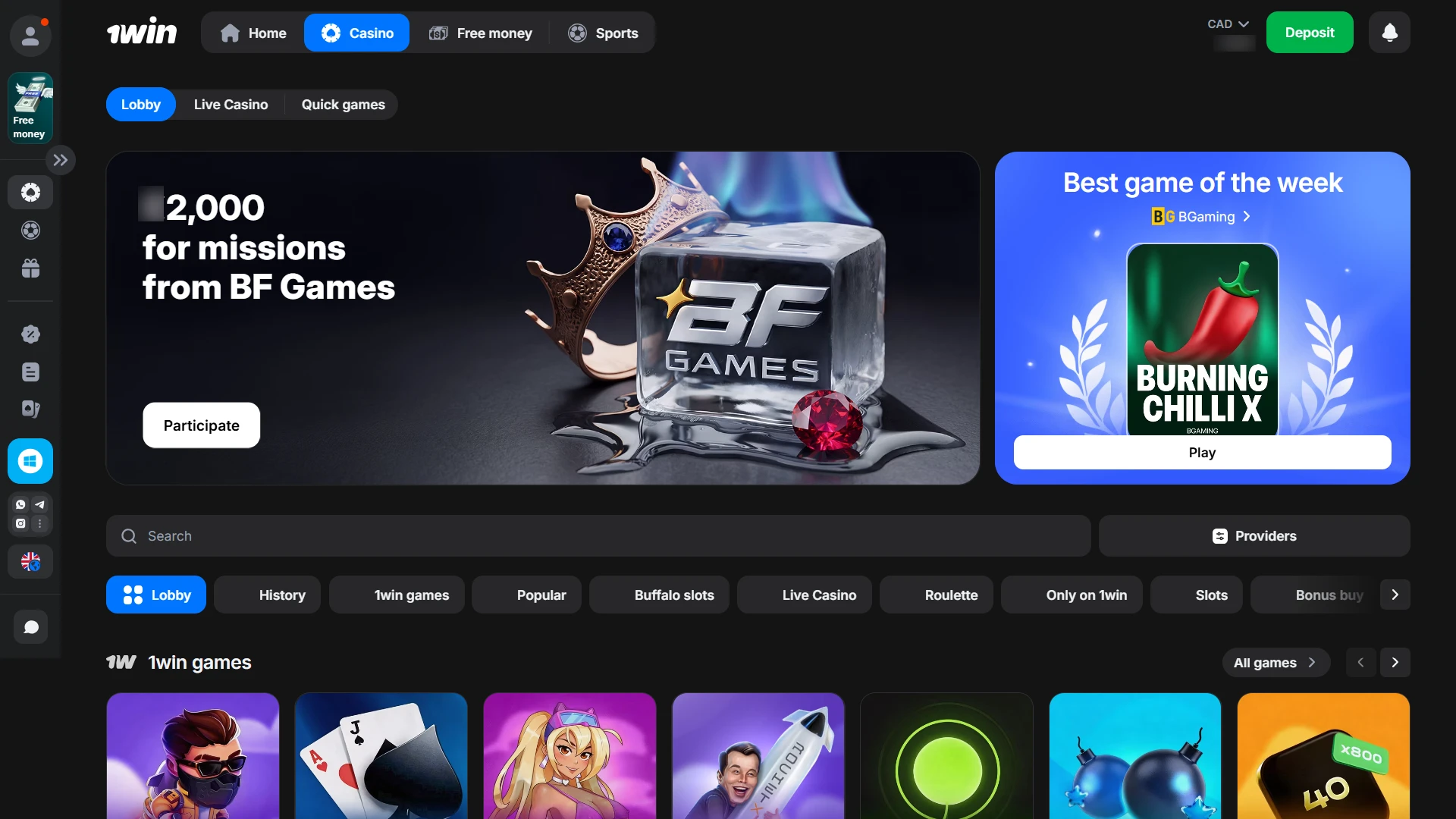 Play at 1win with your Bonus after finishing Registration now.