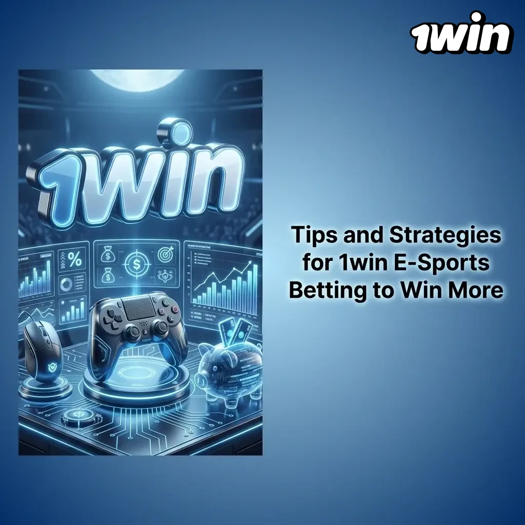 Esports betting tips showing bankroll management, team research, and live betting strategies for 1win platform